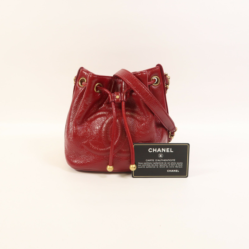 CHANEL 牛皮皮革Chain Shoulder金扣鏈帶肩背袋-9