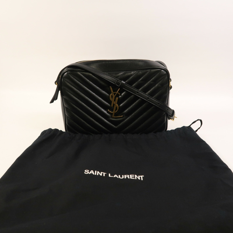 SAINT LAURENT 牛皮皮革Lou Camera Bag金扣肩背袋-8
