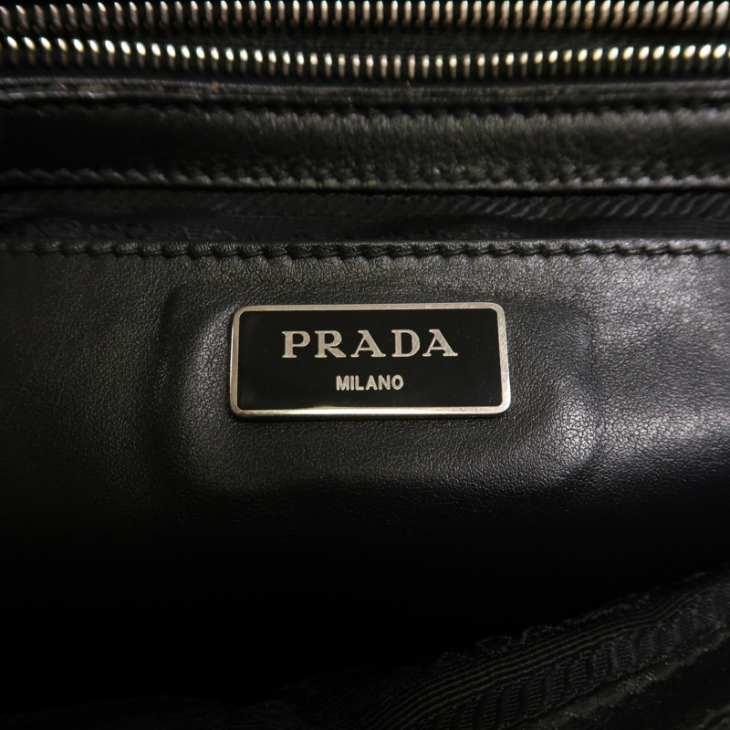 PRADA 牛皮皮革2Way Shoulder銀扣手挽肩背兩用袋-5
