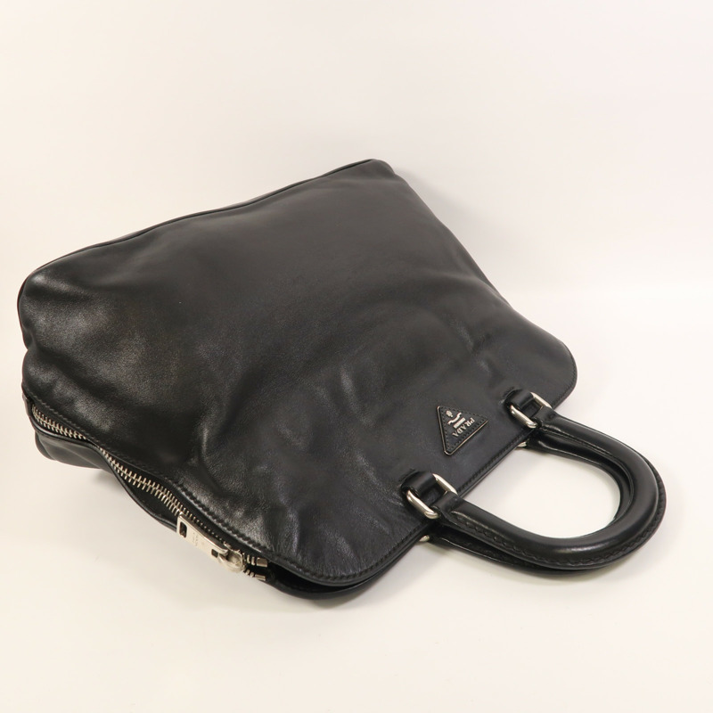 PRADA 牛皮皮革2Way Shoulder銀扣手挽肩背兩用袋-7