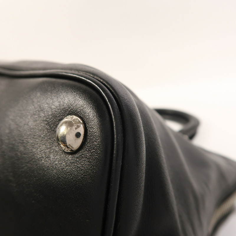 PRADA 牛皮皮革2Way Shoulder銀扣手挽肩背兩用袋-12