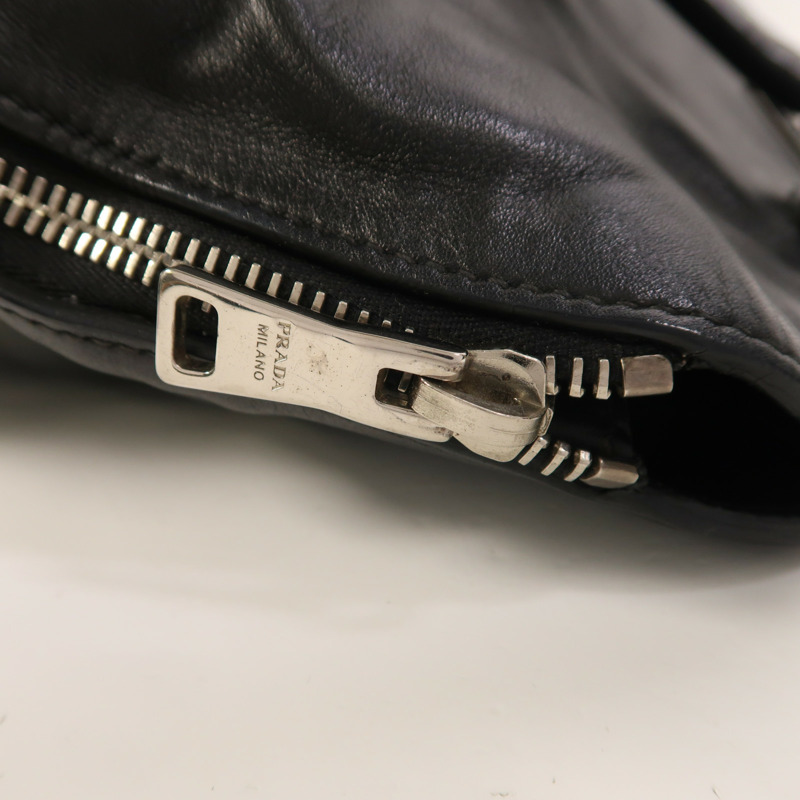 PRADA 牛皮皮革2Way Shoulder銀扣手挽肩背兩用袋-16