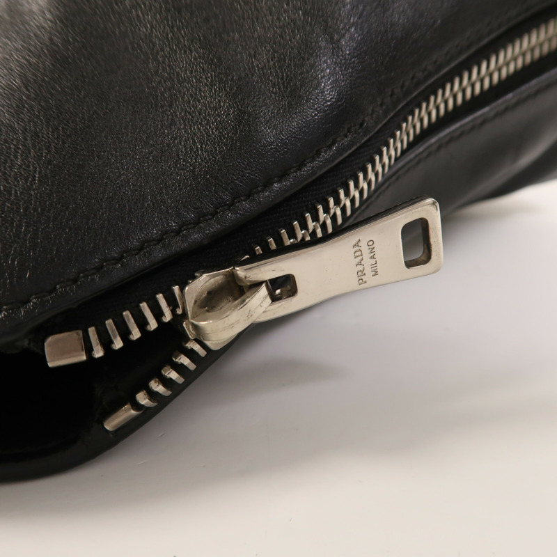 PRADA 牛皮皮革2Way Shoulder銀扣手挽肩背兩用袋-17