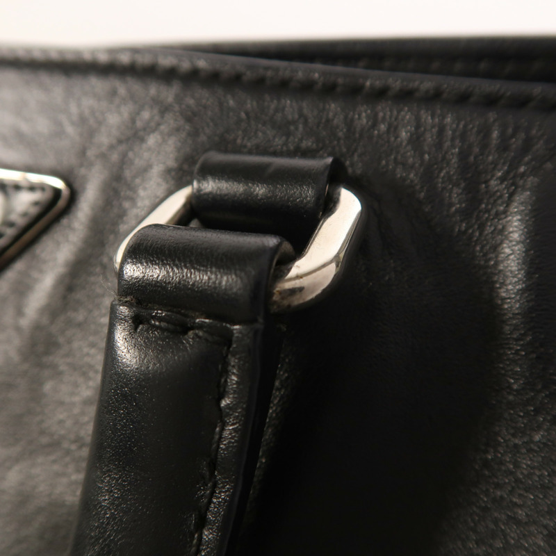 PRADA 牛皮皮革2Way Shoulder銀扣手挽肩背兩用袋-18