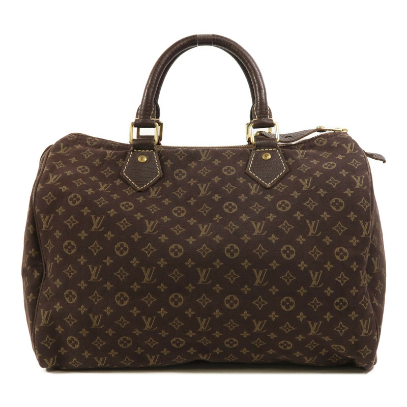 LOUIS VUITTON Monogram Mini Lin Speedy 30金扣手挽袋-0