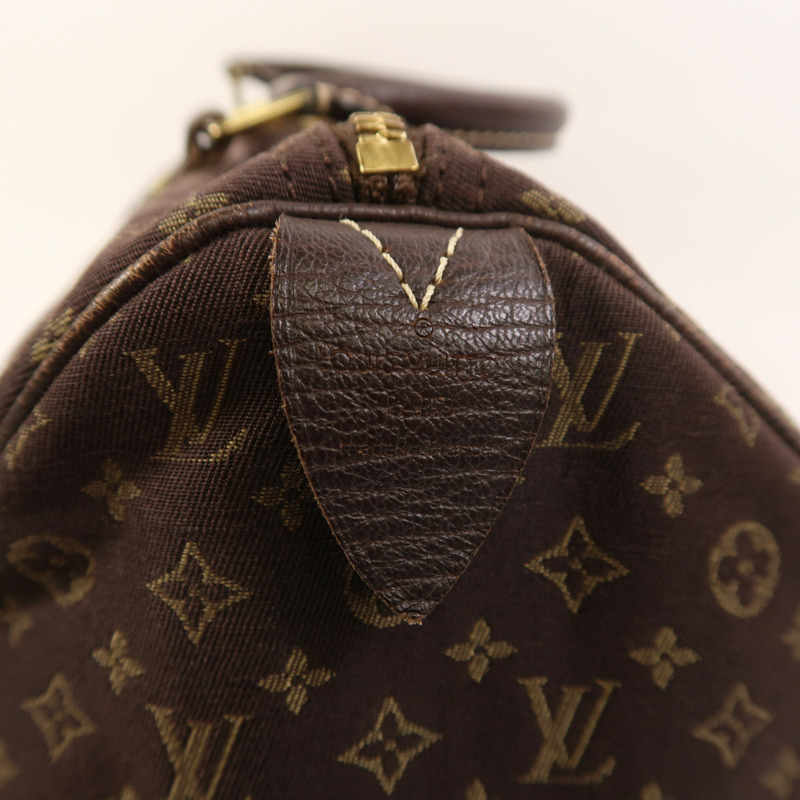 LOUIS VUITTON Monogram Mini Lin Speedy 30金扣手挽袋-5