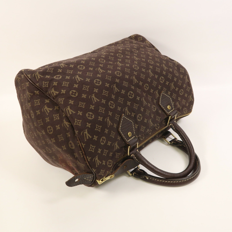 LOUIS VUITTON Monogram Mini Lin Speedy 30金扣手挽袋-7