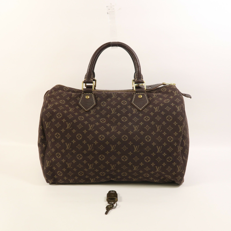LOUIS VUITTON Monogram Mini Lin Speedy 30金扣手挽袋-8