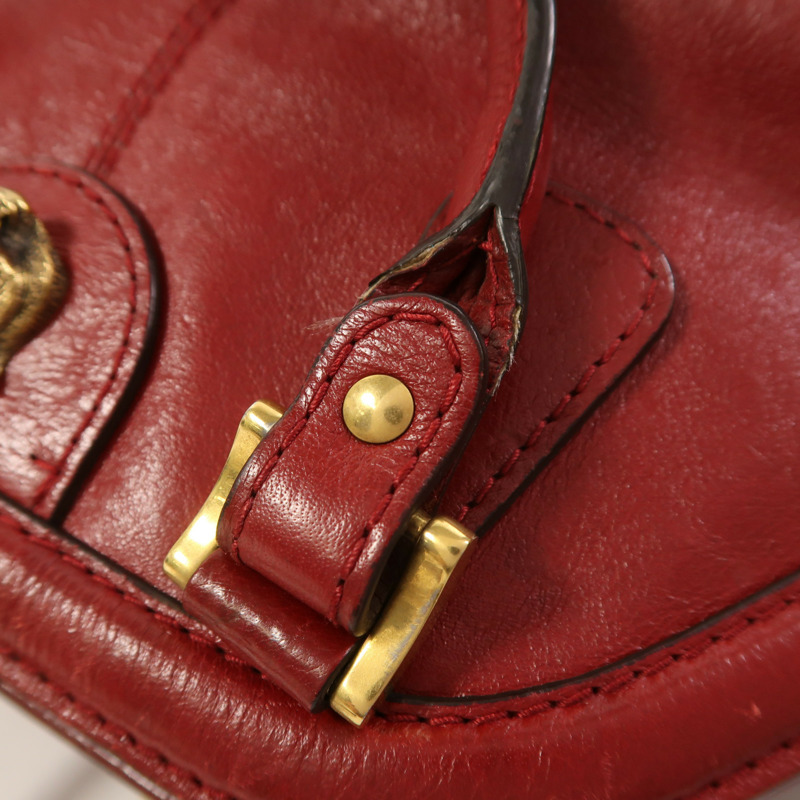 GUCCI 牛皮皮革Liber金扣手挽肩背兩用袋-12