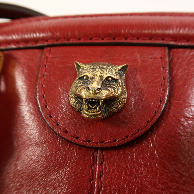 GUCCI 牛皮皮革Liber金扣手挽肩背兩用袋-17