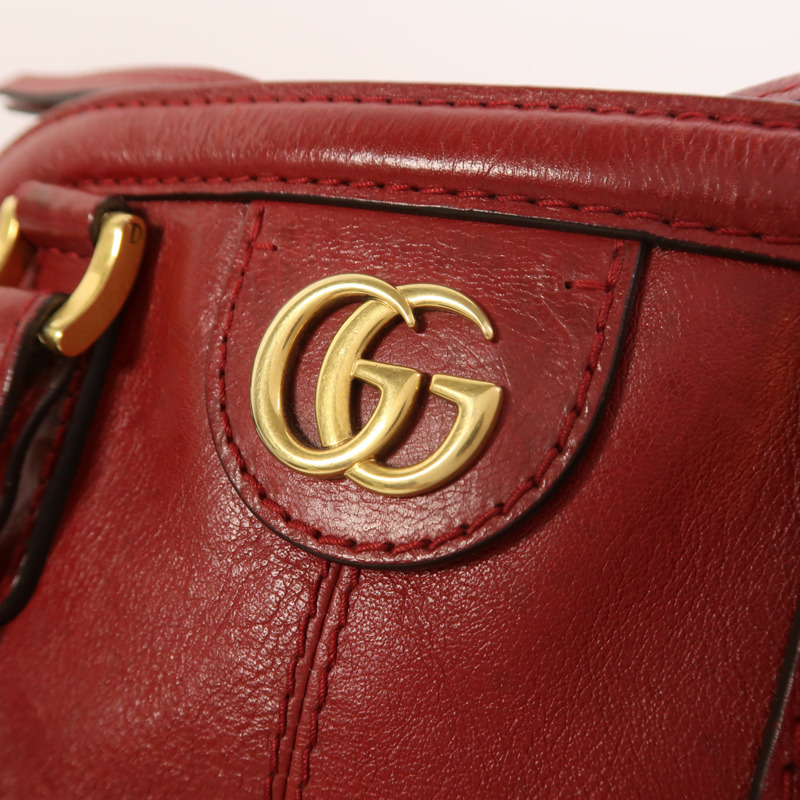 GUCCI 牛皮皮革Liber金扣手挽肩背兩用袋-18