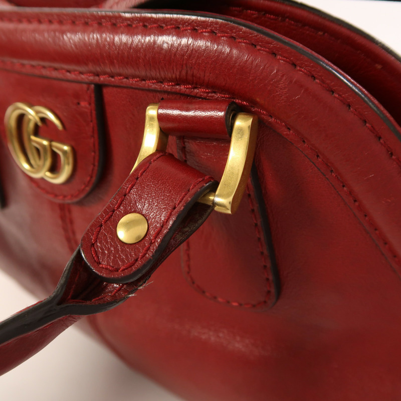 GUCCI 牛皮皮革Liber金扣手挽肩背兩用袋-19