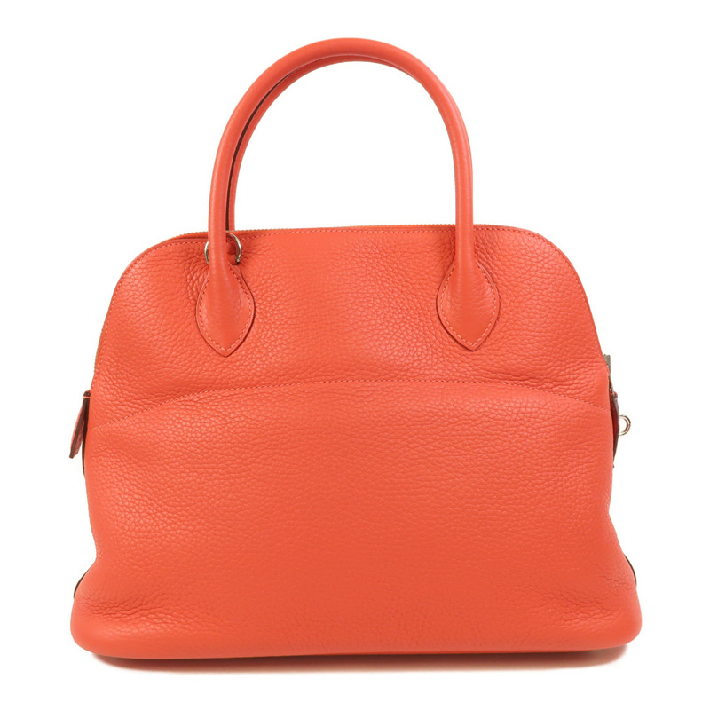 HERMES Clemence皮革Bolide 31銀扣手挽肩背兩用袋Rose Jaipur-1