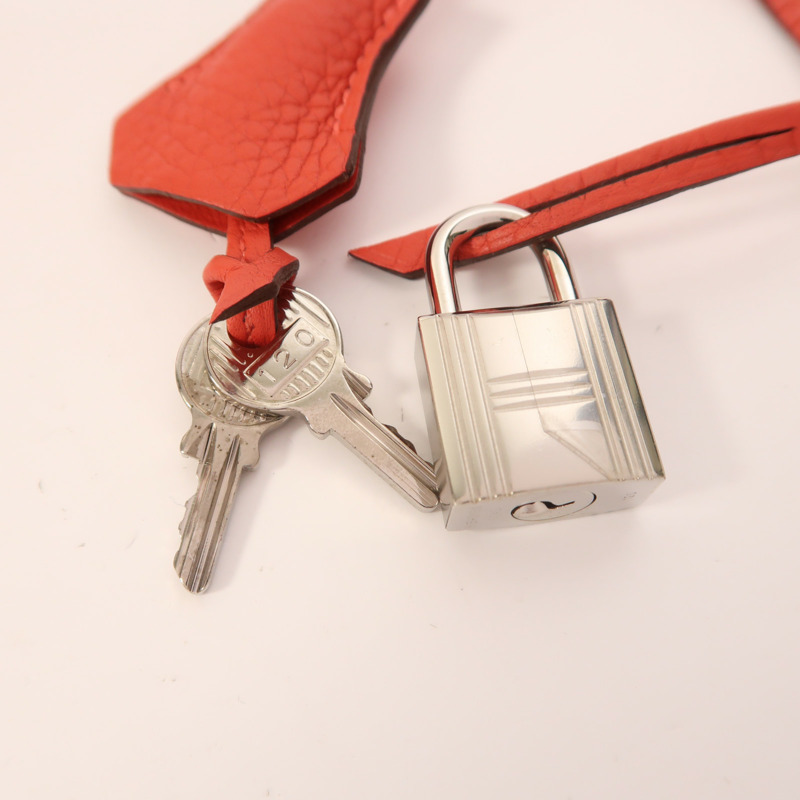 HERMES Clemence皮革Bolide 31銀扣手挽肩背兩用袋Rose Jaipur-13