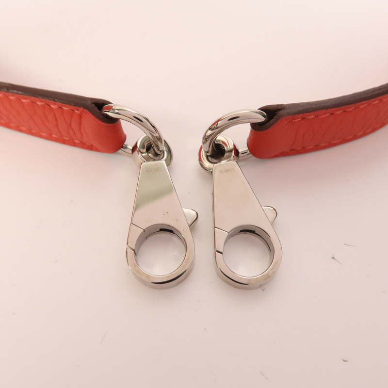 HERMES Clemence皮革Bolide 31銀扣手挽肩背兩用袋Rose Jaipur-17