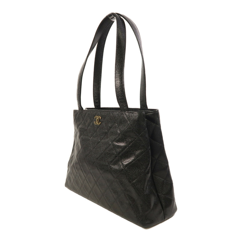 CHANEL 牛皮皮革Vintage Tote Bag金扣肩背袋-2