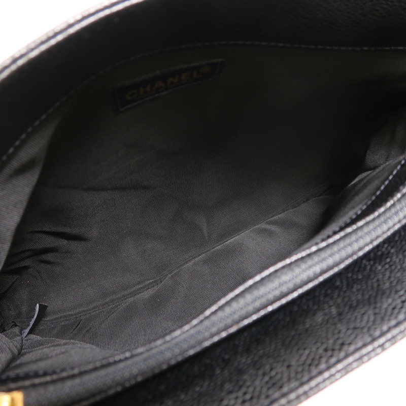 CHANEL 牛皮皮革Vintage Tote Bag金扣肩背袋-4