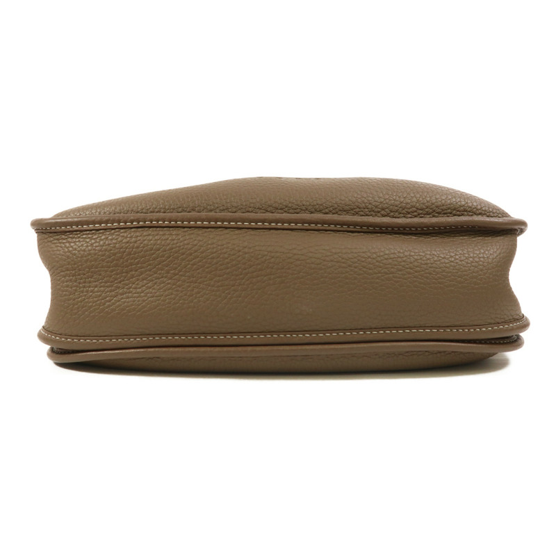 HERMES Clemence皮革Evelyne PM銀扣肩背袋Etoupe-3