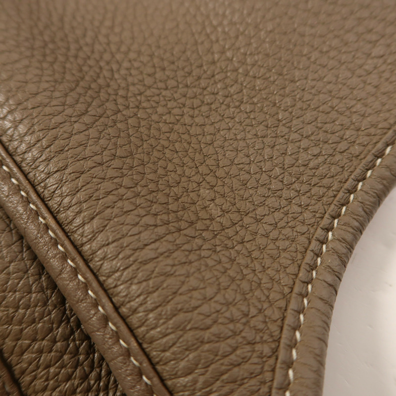 HERMES Clemence皮革Evelyne PM銀扣肩背袋Etoupe-19