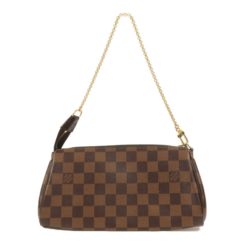 LOUIS VUITTON Damier Eva金扣手挽肩背兩用袋棕色-1