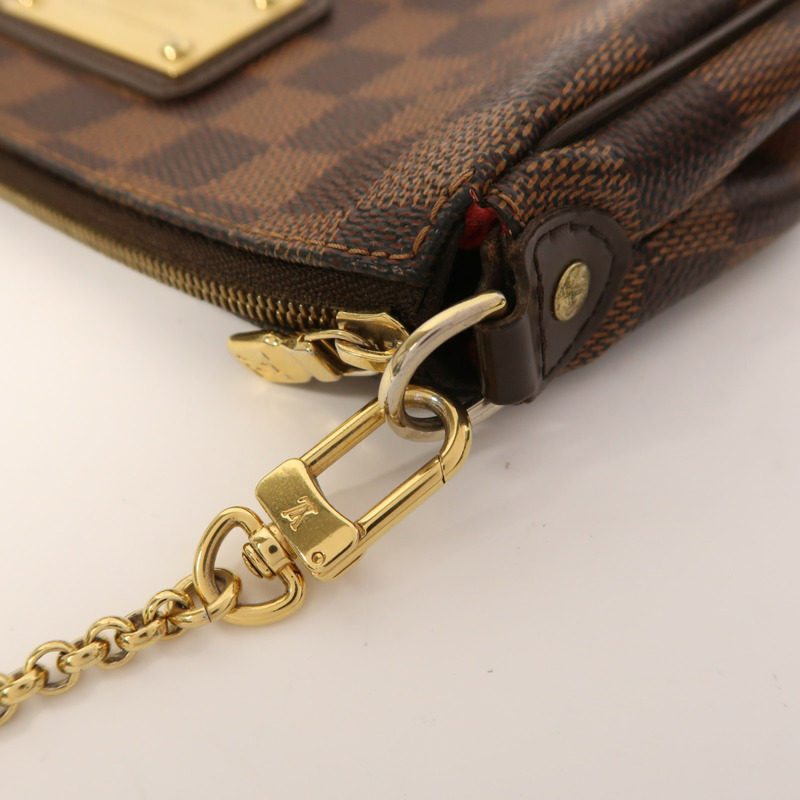 LOUIS VUITTON Damier Eva金扣手挽肩背兩用袋棕色-16