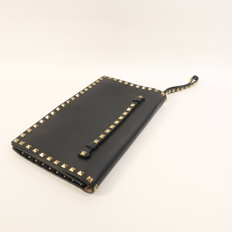 Valentino 牛皮皮革Garavani Rockstud Clutch金扣手拿包-8