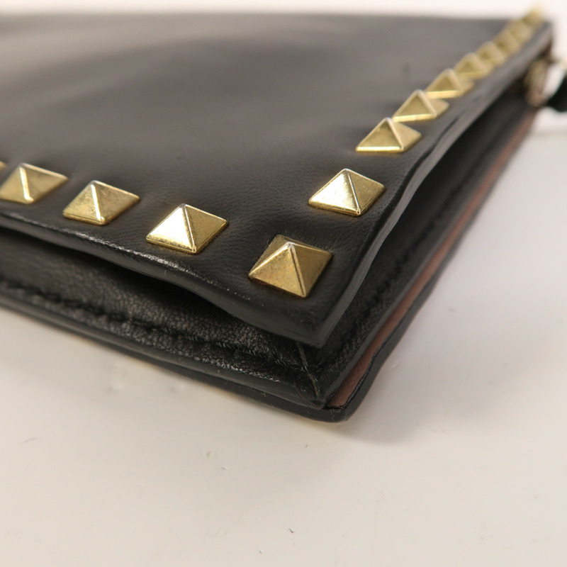 Valentino 牛皮皮革Garavani Rockstud Clutch金扣手拿包-12