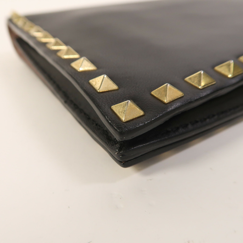 Valentino 牛皮皮革Garavani Rockstud Clutch金扣手拿包-13