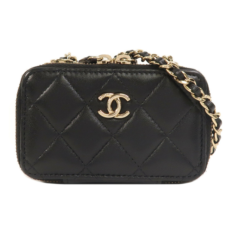 CHANEL 羊皮皮革Chain Shoulder Bag金扣鏈帶肩背袋-0