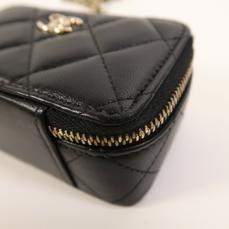 CHANEL 羊皮皮革Chain Shoulder Bag金扣鏈帶肩背袋-10