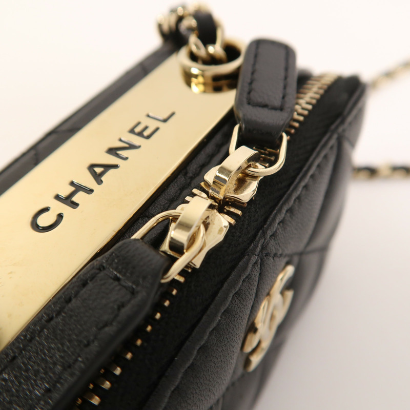 CHANEL 羊皮皮革Chain Shoulder Bag金扣鏈帶肩背袋-14