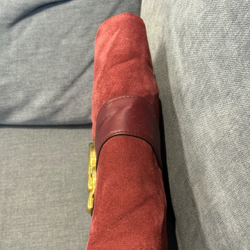 Gucci麂皮雙G斜挎包-2