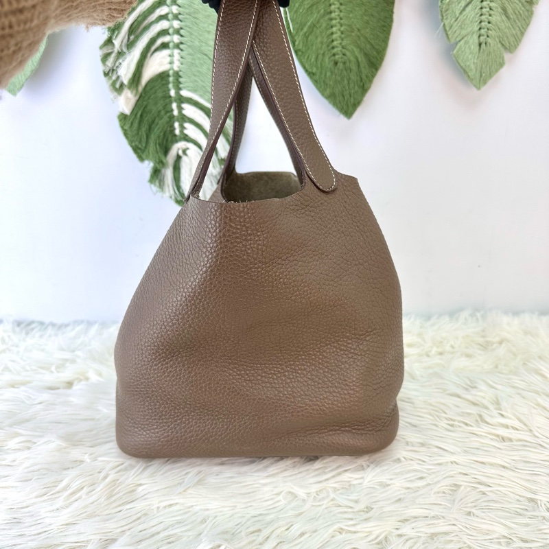 HERMES PICOTIN 22 大象灰銀扣菜籃子 U Stamp-2