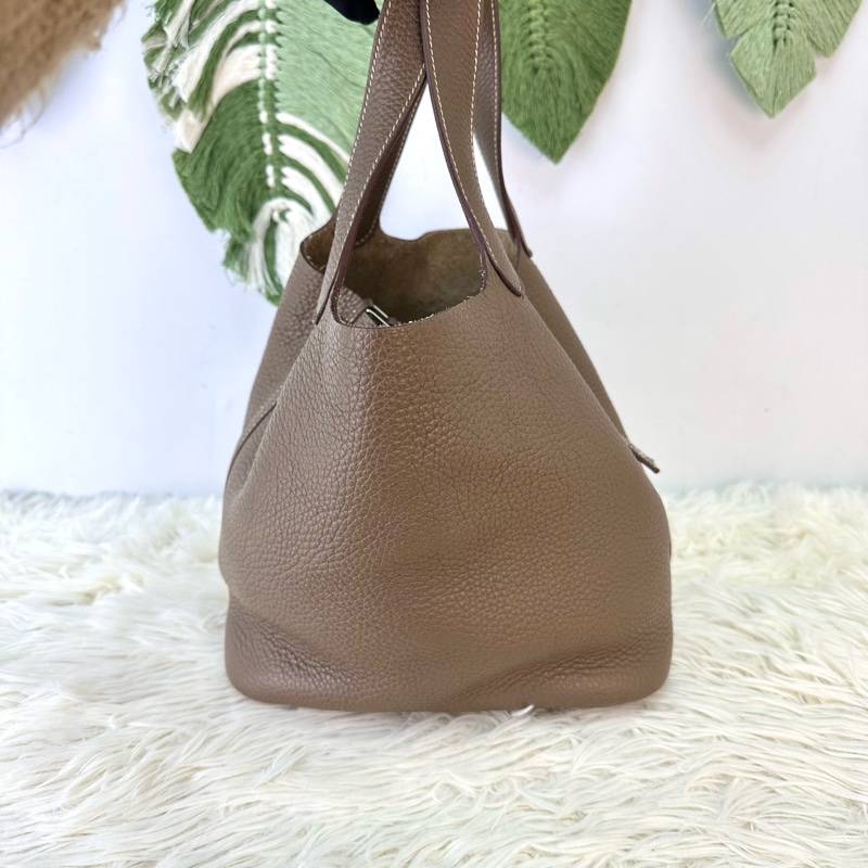 HERMES PICOTIN 22 大象灰銀扣菜籃子 U Stamp-3