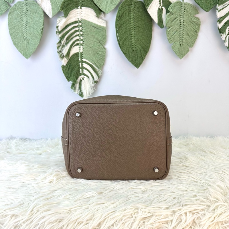 HERMES PICOTIN 22 大象灰銀扣菜籃子 U Stamp-5