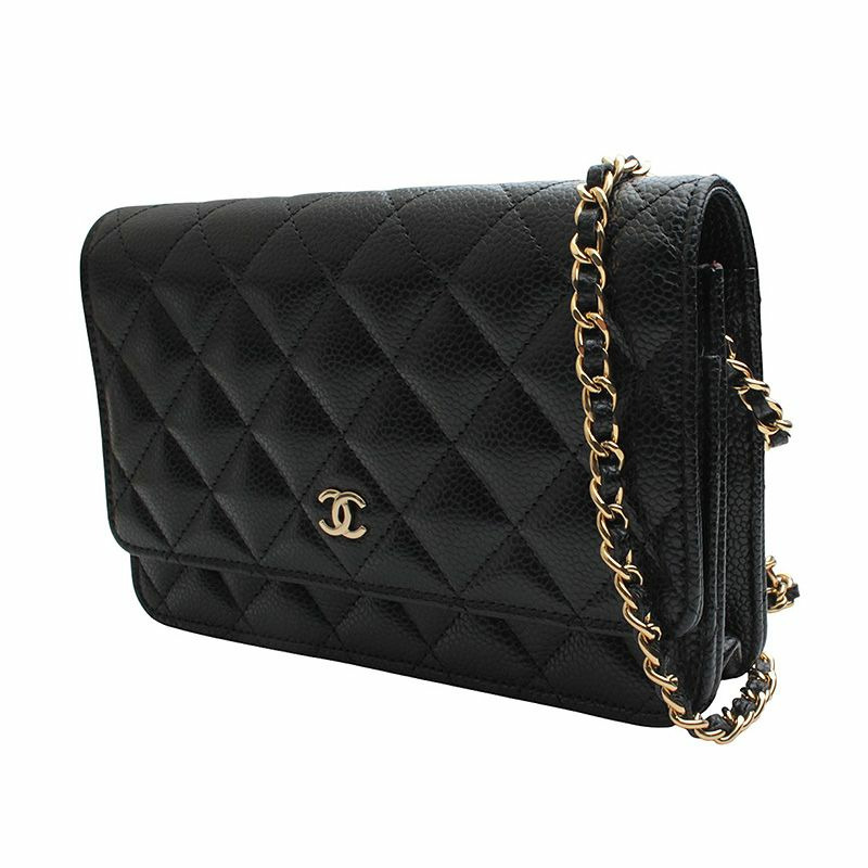 【包稅】CHANEL WOC黑色魚子醬金鍊迷你斜背包（內建晶片）-1