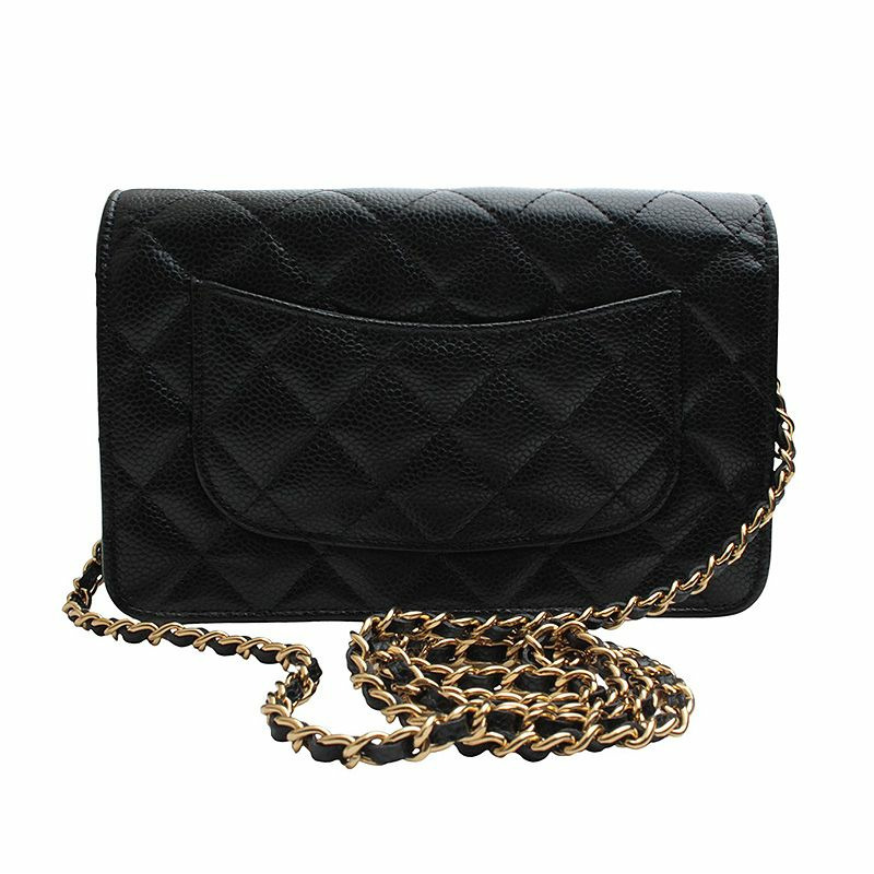 【包稅】CHANEL WOC黑色魚子醬金鍊迷你斜背包（內建晶片）-2