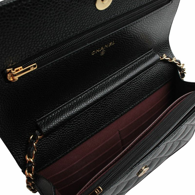 【包稅】CHANEL WOC黑色魚子醬金鍊迷你斜背包（內建晶片）-4