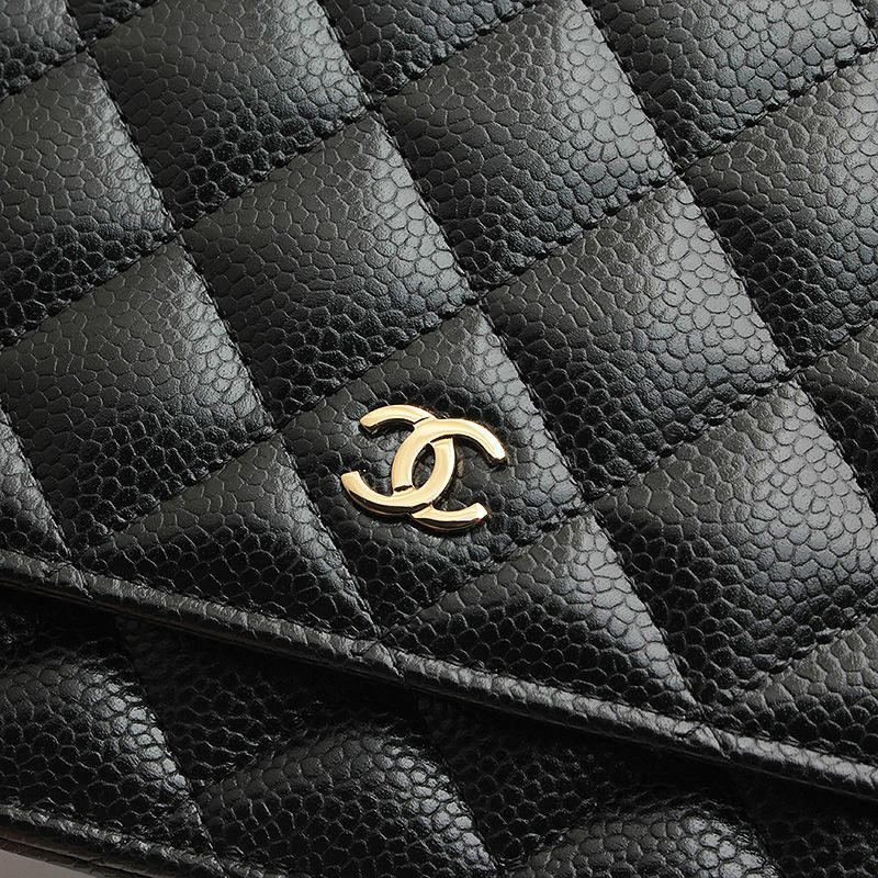 【包稅】CHANEL WOC黑色魚子醬金鍊迷你斜背包（內建晶片）-5