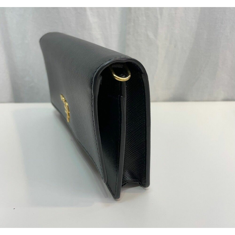 【包稅】PRADA Saffiano皮革金色鏈條皮夾斜挎包 1DH006-2