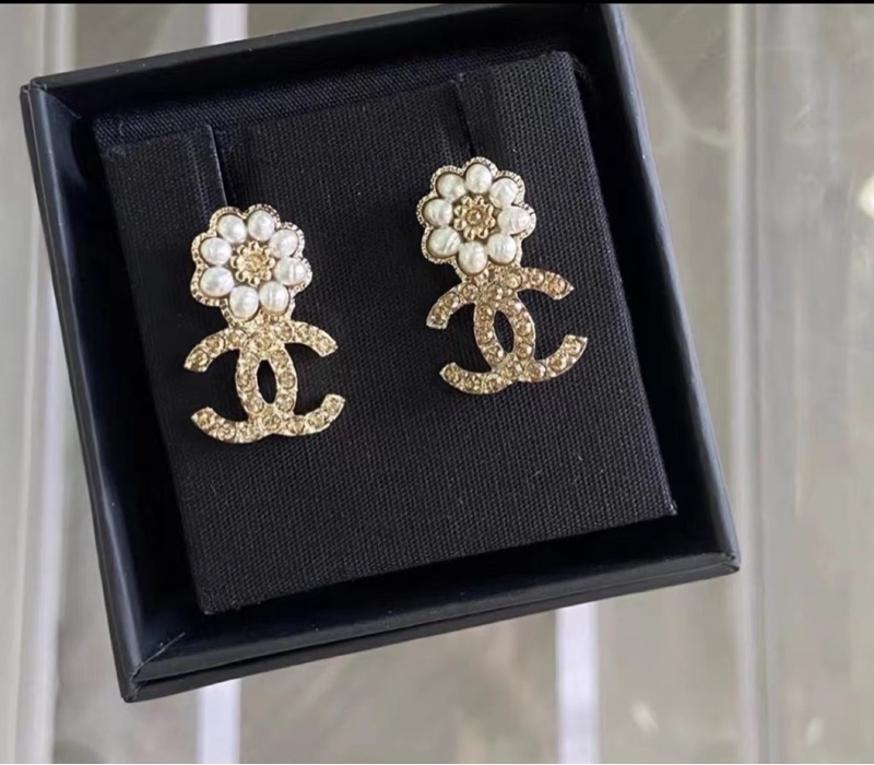 Chanel 22K 山茶花耳環-0