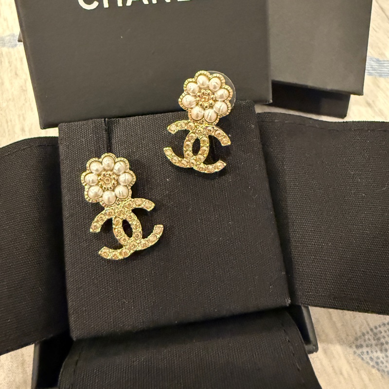 Chanel 22K 山茶花耳環-1