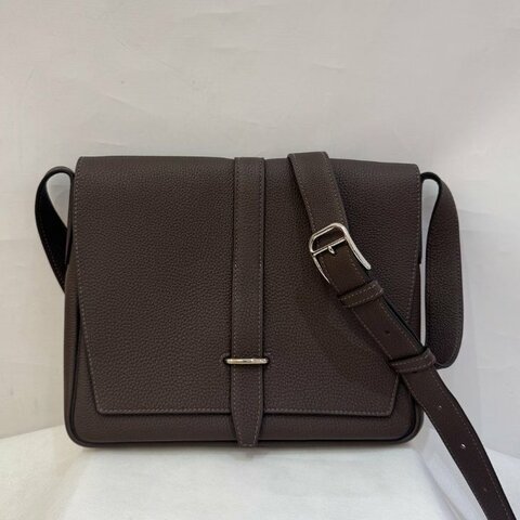 Hermes深咖steve light junior 斜背包