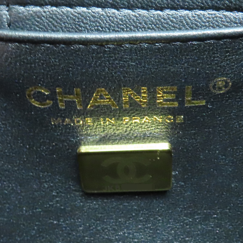 黑色 菱格紋 荔枝紋 牛皮 鏈帶肩背包 (金釦)【CHANEL 香奈兒】 AS3176-5