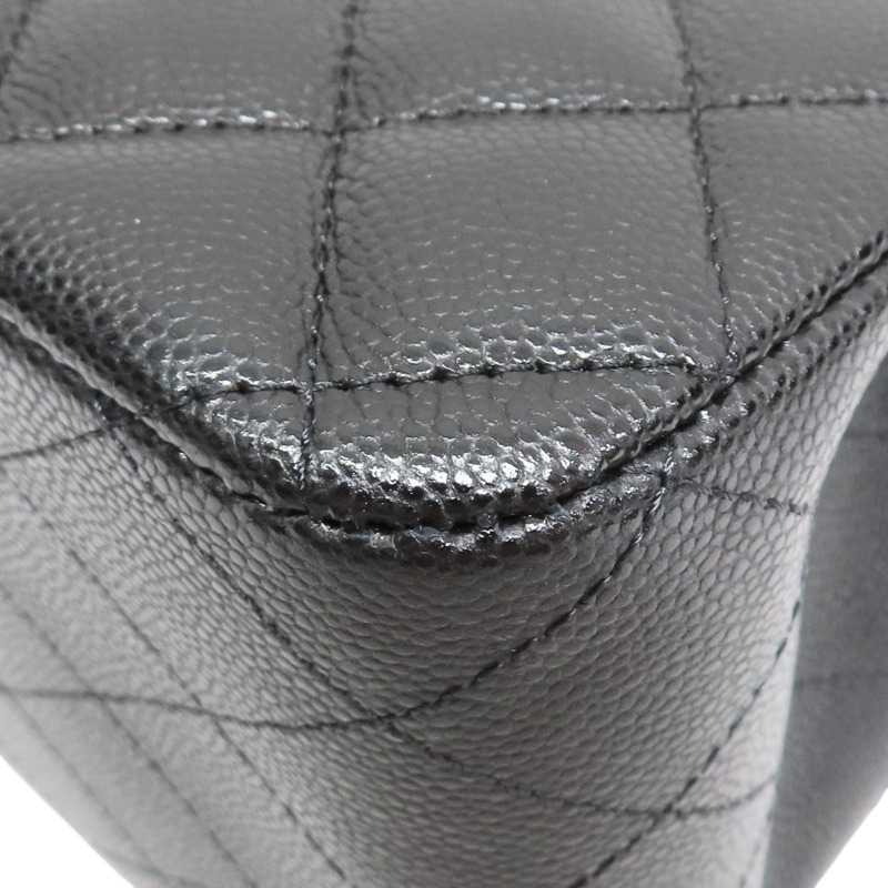 黑色 菱格紋 荔枝紋 牛皮 鏈帶肩背包 (金釦)【CHANEL 香奈兒】 AS3176-10