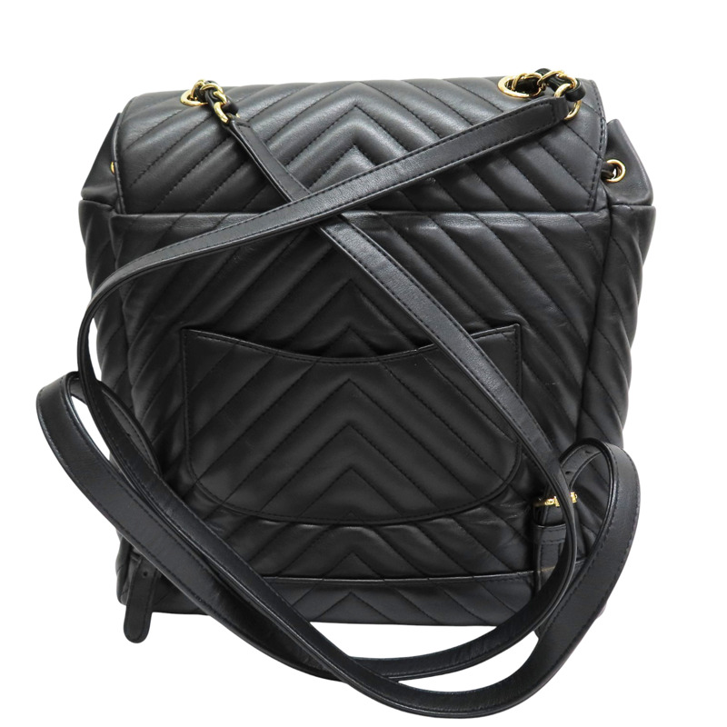 黑色 牛皮 Urban Spirit 後背包 金釦【CHANEL 香奈兒】 A91121-2