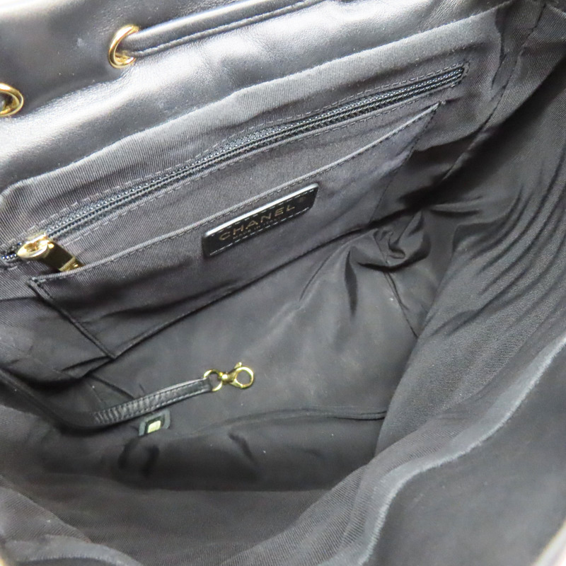 黑色 牛皮 Urban Spirit 後背包 金釦【CHANEL 香奈兒】 A91121-4