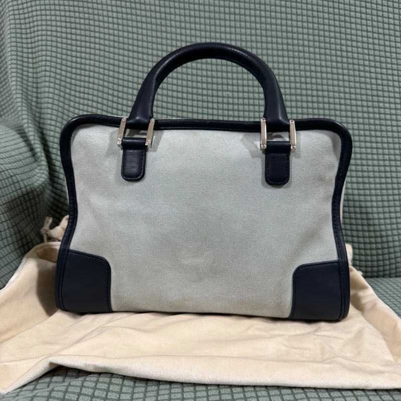 Loewe Amazona 小號 麂皮 拼色 加固邊角 手提包-2