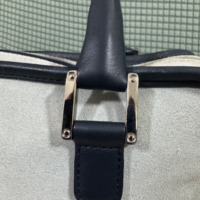 Loewe Amazona 小號 麂皮 拼色 加固邊角 手提包-17