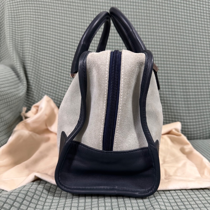 Loewe Amazona 小號 麂皮 拼色 加固邊角 手提包-22